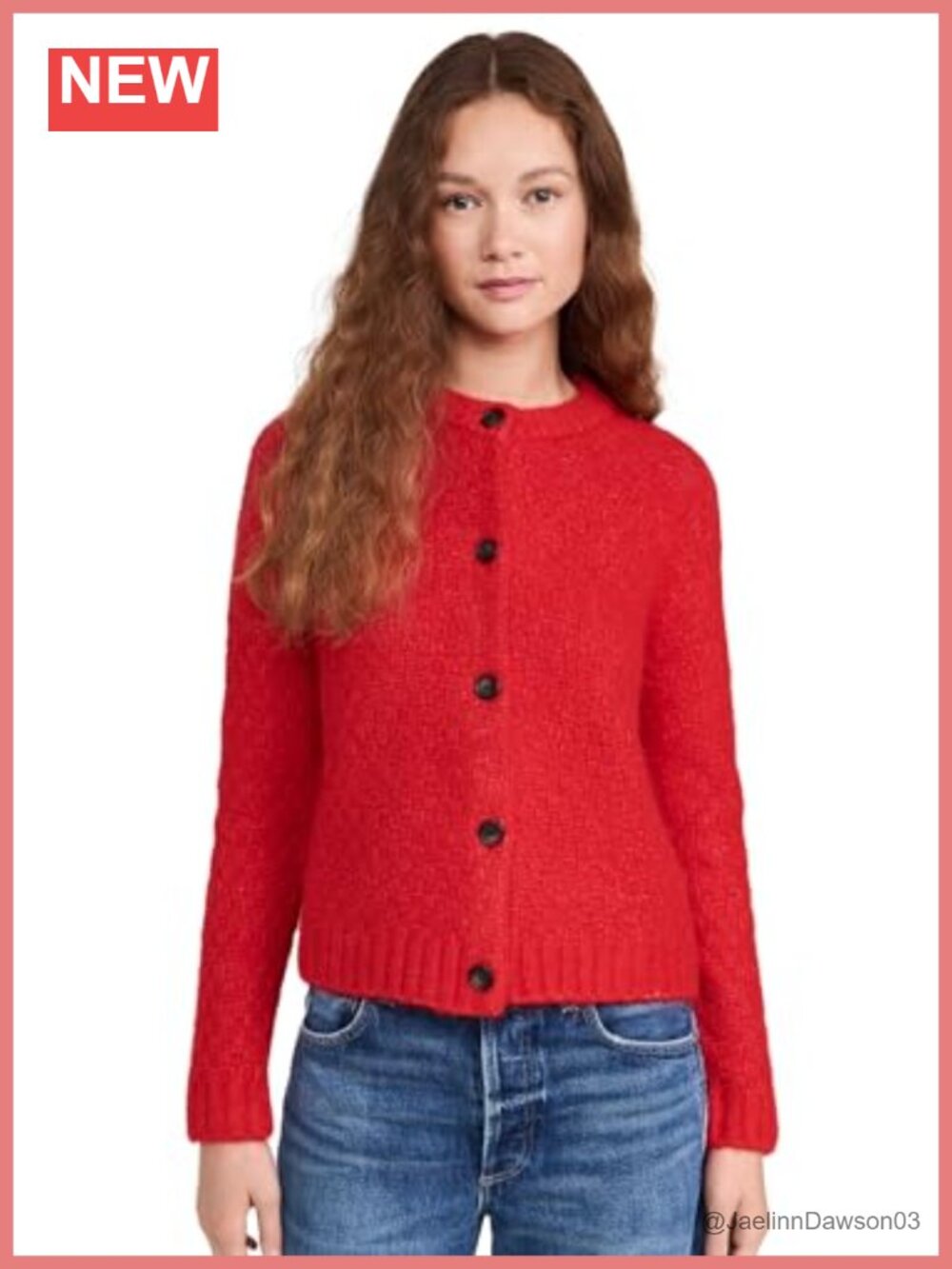 Heavyweight Basketweave Knit Button Cardigan Long Sleeve Crew Neck